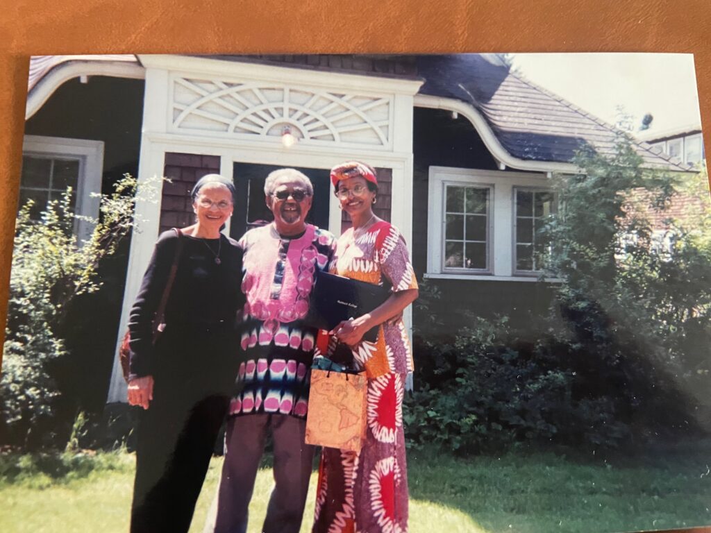 From right, Meta Commerse, Dr. David Frisby, Meta's mother.